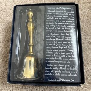 Roman Inc Silver Plated Gold Accent Dinner Bell in Box Decorative Collectible‎